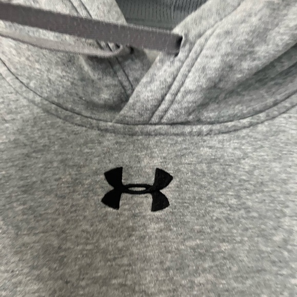Under Armour Gray Hustle Fleece Hoodie Large Loose Fit - Picture 9 of 12